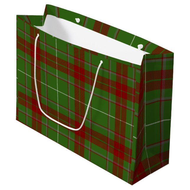 Red & Green Plaid Gift Bag (Front Angled)
