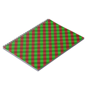 Red & Green Plaid Glitter Notebook