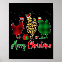 Red Green Plaid Leopard Chickens Santa Elf Hat Chr