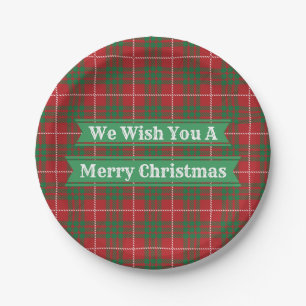 Red & Green Plaid Paper Plate