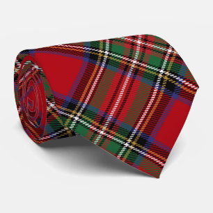 Red Green Plaid Rustic Classic Stewart Tartan Tie