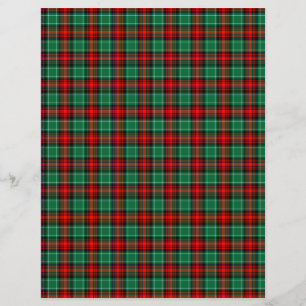 Red Green Plaid Scrapbook Paper Letterhead