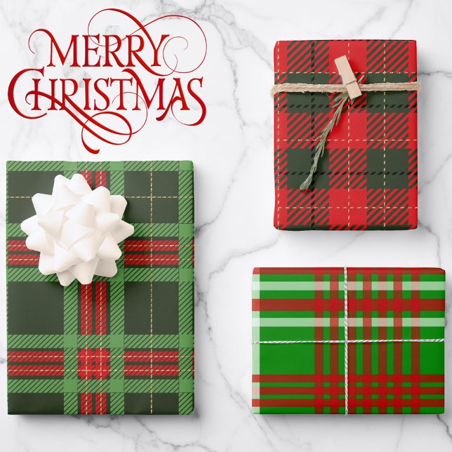 Red & Green Plaid Tartan 3 High Quality Vibrant Wrapping Paper Sheet (Creator Uploaded)