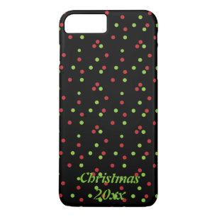 Red & Green Poka-dots on Black Case-Mate iPhone Case