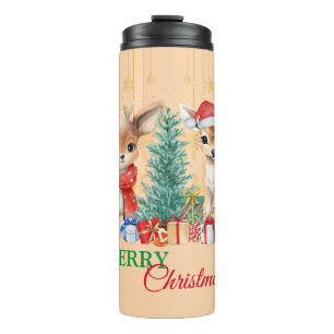 Red Green reindeer Santa  Merry Christmas Party Thermal Tumbler