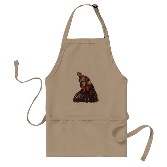 Red Green Rooster Painting Apron (Front)