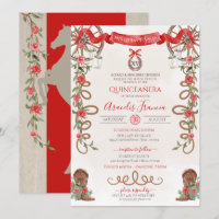 Red Green Rustic Boho Western Charra Quinceanera