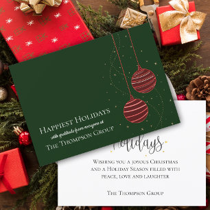 Red Green Season's Greetings Business Holiday Card