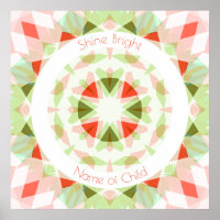 Red Green Shine Bright Star Name Nursery Decor