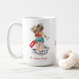 Red Green Sleigh Script Trendy Unique Christmas Coffee Mug