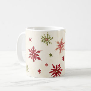 Red Green Snowflakes Coffee Mug