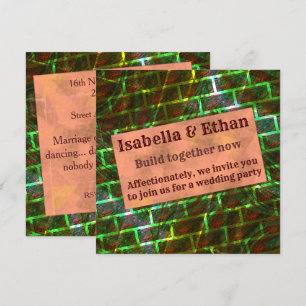 Red green stain, scratches, grating or wall effect invitation
