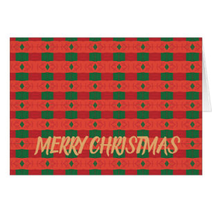 Red & Green Striped Christmas Greeting Card