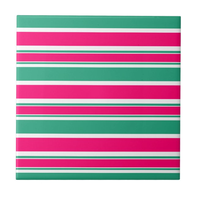 Red -green striped horizontal pattern tile (Front)