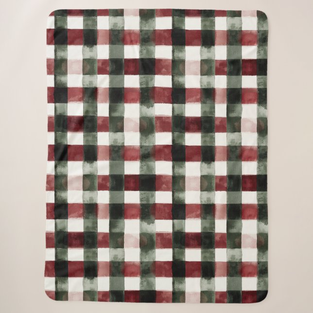 Red Green Stripes Birthday Sherpa Blanket (Front)