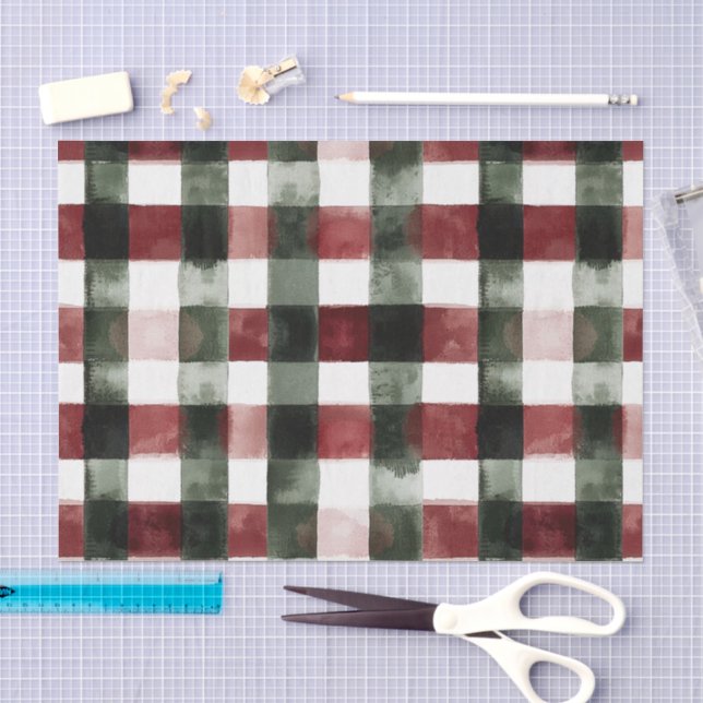 Red Green Stripes Birthday Tissue Paper (Craft)