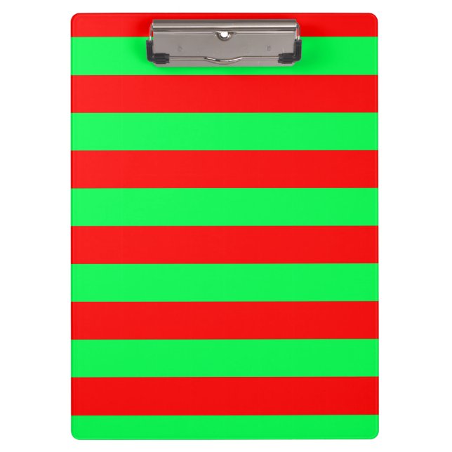 Red Green Stripes Design Clipboard (Front)