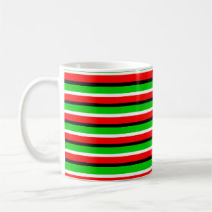 Red Green Stripes Pattern Design Coffee Mug
