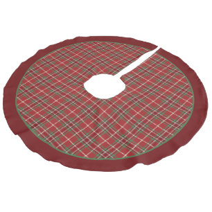 Red Green Tartan Plaid Custom Christmas Tree Skirt