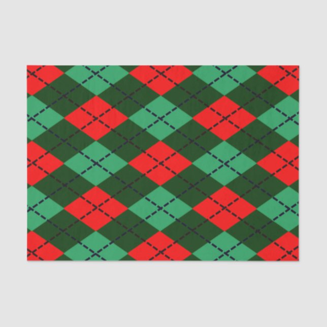Red green tartan tissue paper (Front)