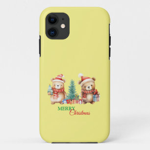 Red Green teddy Bear Santa Merry Christmas Party Case-Mate iPhone Case