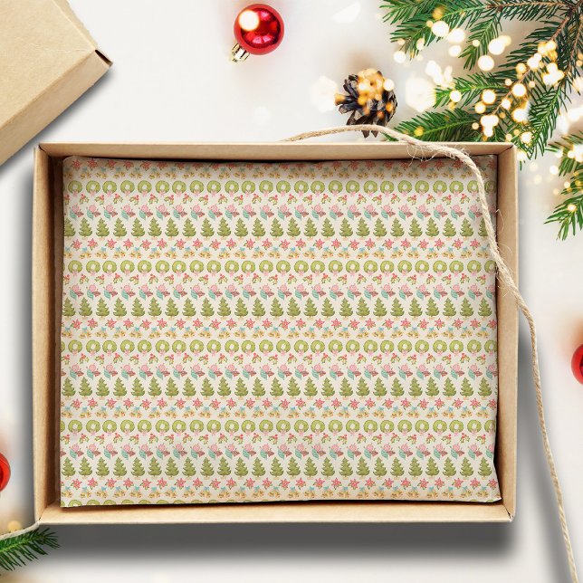 Red Green Traditional Christmas Sweater Stripe Fun Tissue Paper (Creator Uploaded)