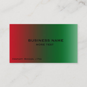 red green transition design custom business card