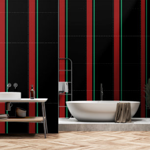 Red + Green  Vertical Stripe Black   Wallpaper