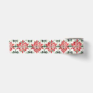 Red Green Vintage Christmas Holiday Satin Ribbon