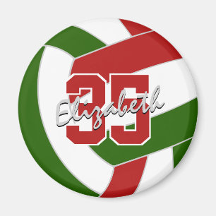 red green volleyball season personalised keepsake magnet