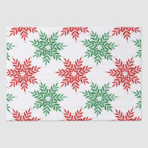 Red & Green Watercolor Snowflake Pattern 2 Tissue Paper