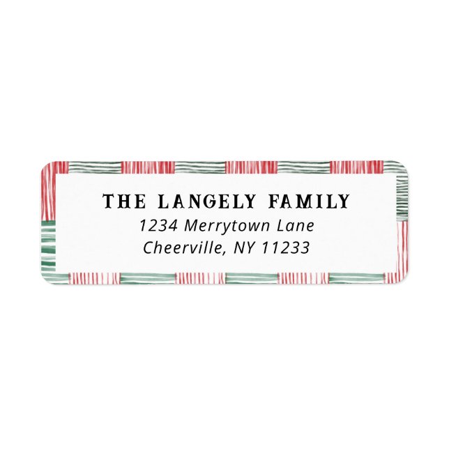 Red Green Watercolor Stripes Pattern One Photo (Front)