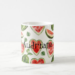 Red Green Watermelon Hearts Coffee Mug