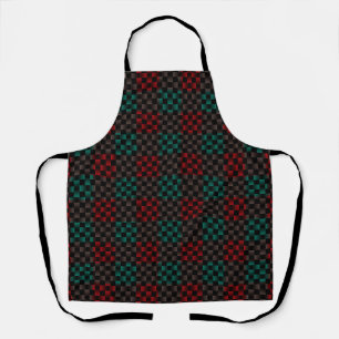 Red Green Weave Pattern Apron