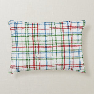 Red Green White Blue Stripes Decorative Cushion