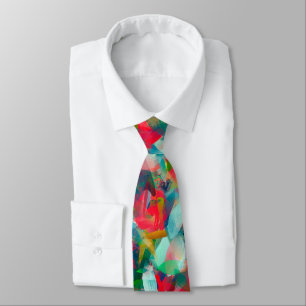 Red Green White Blue Yellow Abstraction Tie
