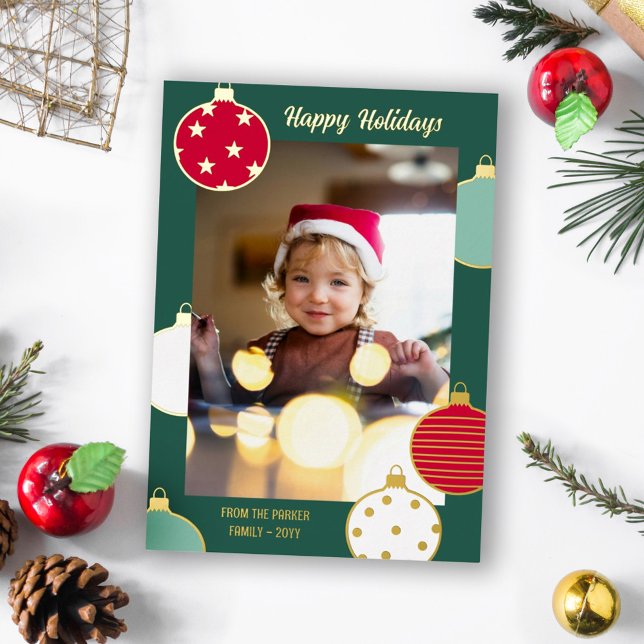 Red Green White Christmas Baubles Happy Holidays (Creator Uploaded)