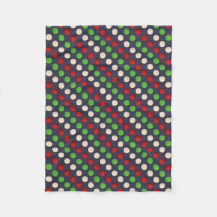 Red Green White Dots Fleece Blanket