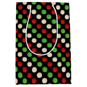 Red Green White Dots Medium Gift Bag