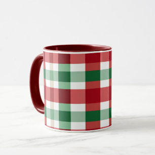 Red Green White Plaid Cheerful Rustic Homestyle Mug