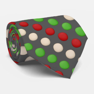 Red Green White Polka Dot Tie
