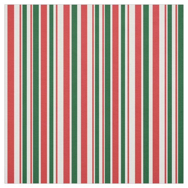 Red Green White Striped Fabric (Swatch)