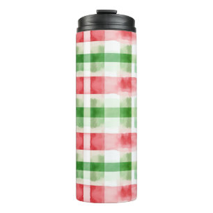 Red Green White Stripes Thermal Tumbler