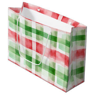 Red Green White Watermelon Stripes Birthday Large Gift Bag
