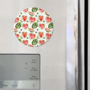 Red Green White Watermelons Hearts Magnet