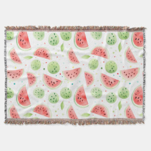Red Green White Watermelons   Throw Blanket