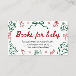 Red Green Winter Baby Shower Books For Baby Game Enclosure Card