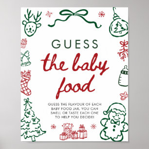 Red Green Winter Christmas Guess The Baby Food Poster