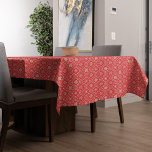 Red Green Winter Christmas Pattern Tablecloth<br><div class="desc">Create a cosy Christmas atmosphere with this winter-inspired holiday table decoration! Featuring a red and green rustic pattern with a classic snowflake print, this piece adds a timeless charm to your holiday home decor. Its simple, minimalist design blends seamlessly with any setting, making it a classic stylish Xmas design for...</div>
