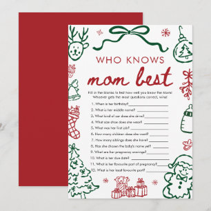 Red Green Winter Who Knows Mum Best Baby Shower Invitation